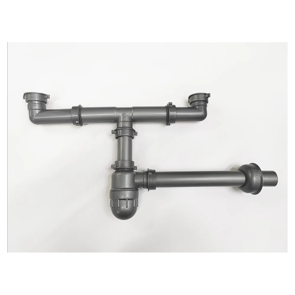 Luxury Handmade Double Sink Drainer Pipe Adjustable Distance Sink Double Drain Pipe