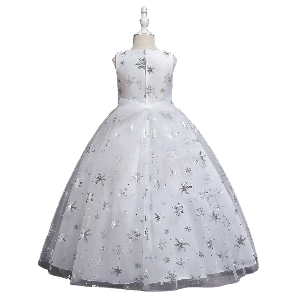 Korean Style Snowflake Pattern Princess Girls Birthday Dresses   Purple Girl Wedding Dress  Grace Birthday Dress  for 12 Years