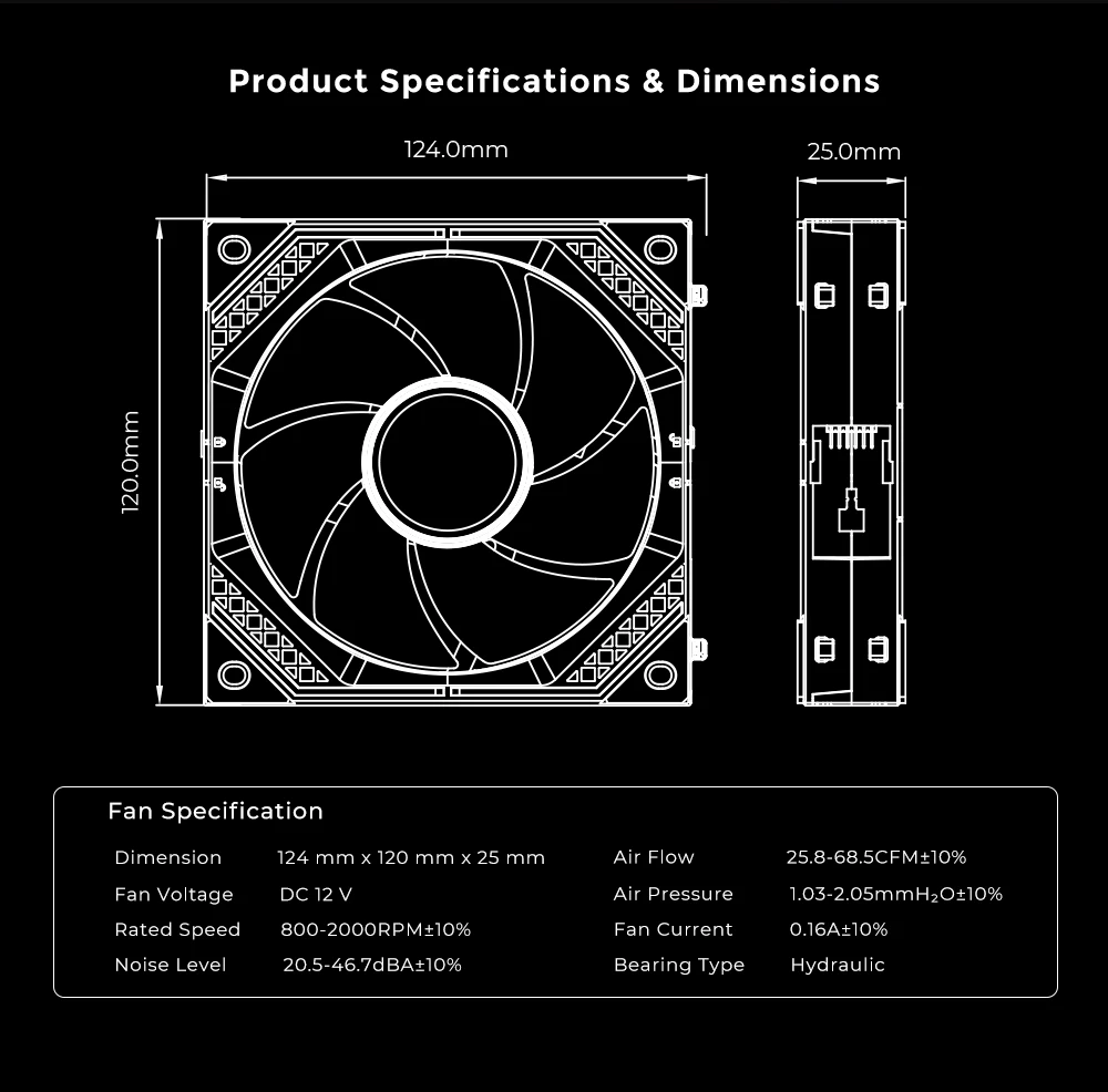 Alseye Cable Free Connection Argb Cooling Fan With Mirror Lighting For