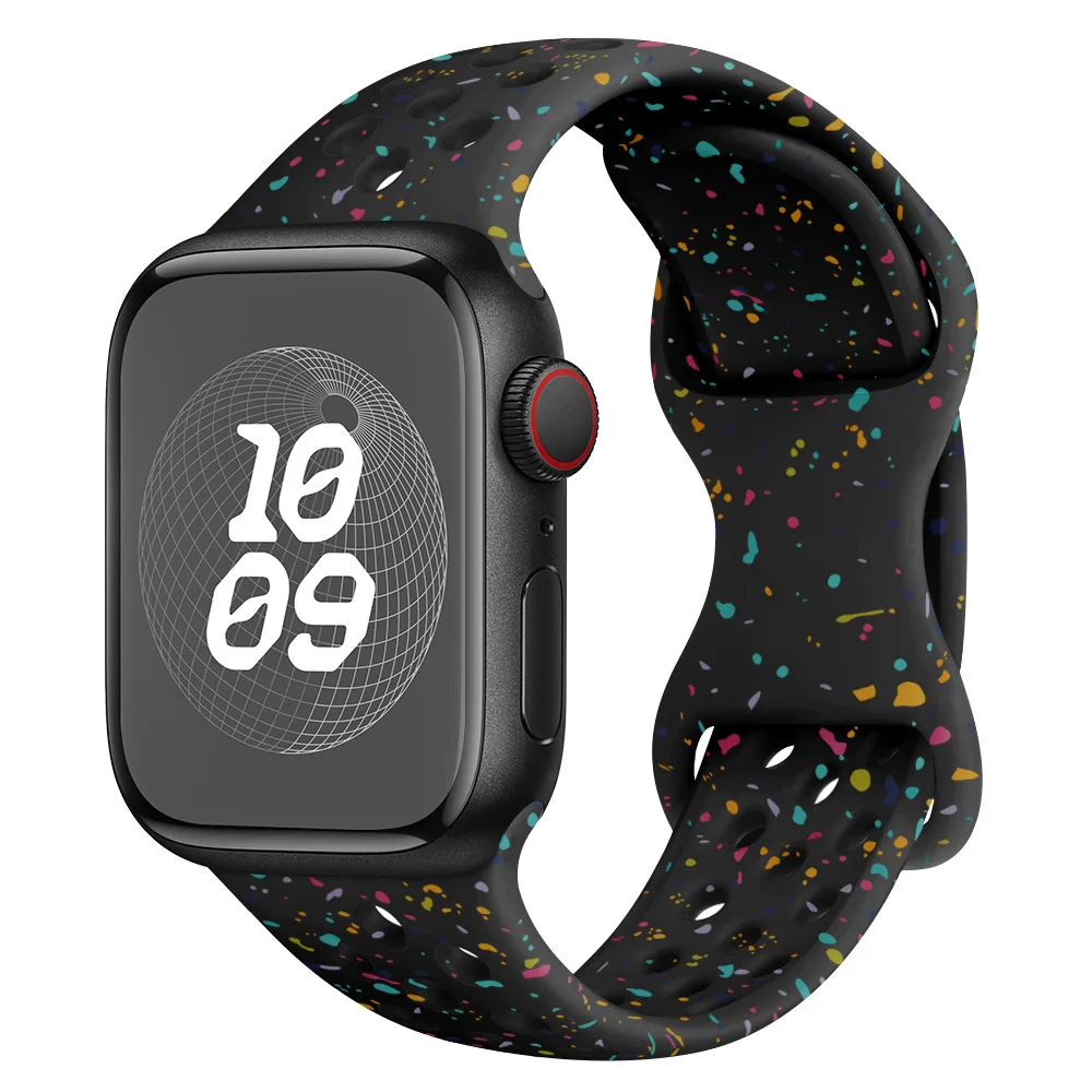 Butterfly Buckle Strap for Apple Watch Silicone Watch Band For Iwatch Series 9 49MM 45MM