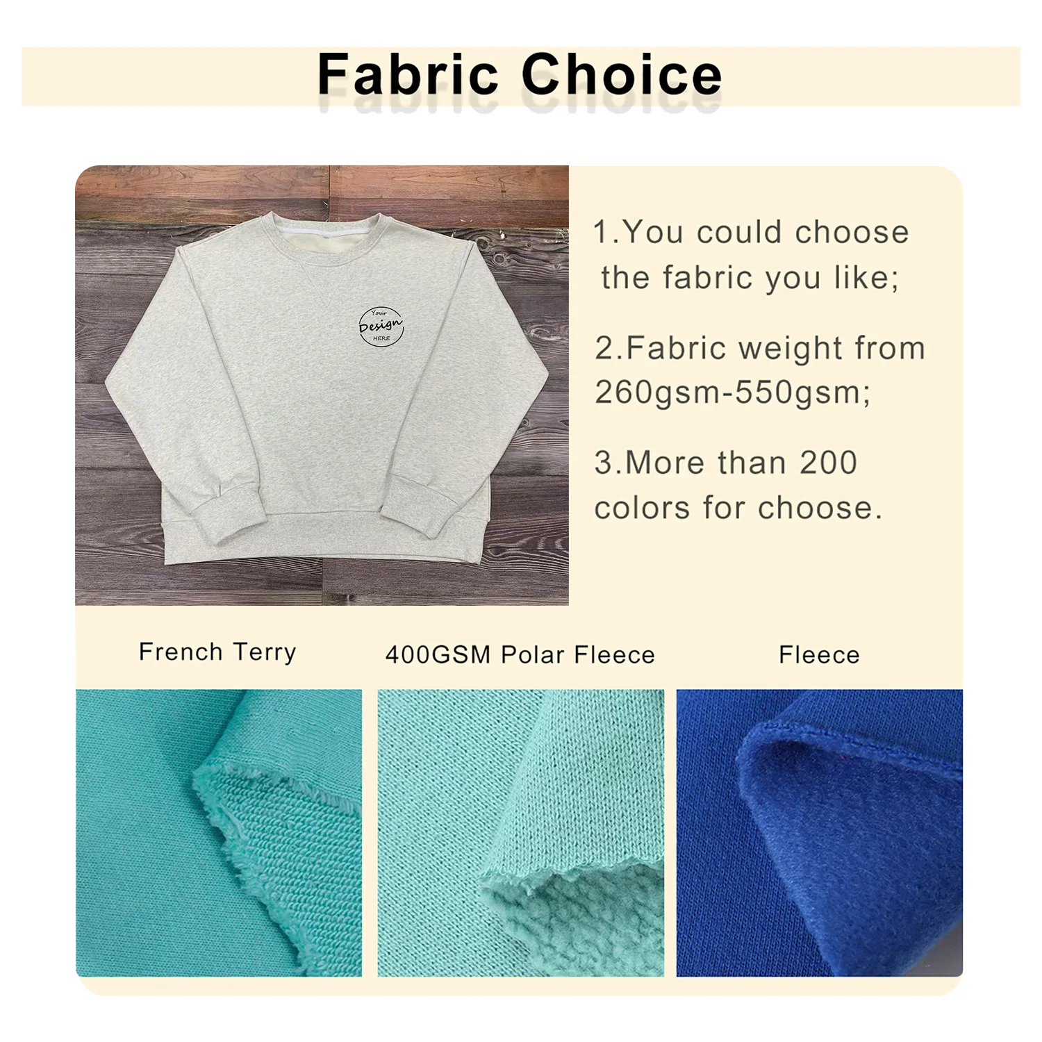 Embroidered OEM Men Pullover Pattern Knitwear Blank Winter 50 Cotton 50 Polyester Fleece Men O Neck Sweatshirts