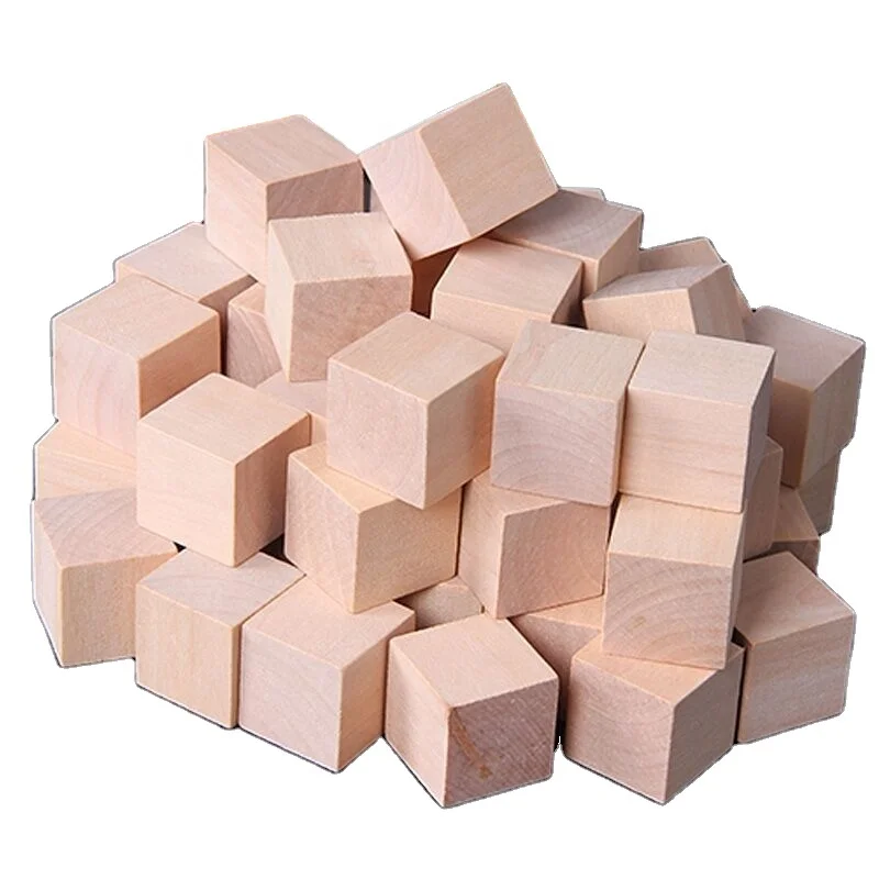 1.5 inch Wood Blocks | Natural Unfinished Craft Wooden Cubes -by  CraftpartsDirect.com | Bag of 10