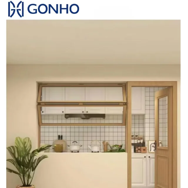 Gonho Factory Manufacturing Top Zipper Automatic Fold up Window Aluminum Folding windows and Doors for Balcony