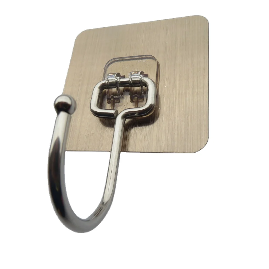 Manufacturer direct sales Traceless paste stainless steel hook strong self-adhesive hook five row hook