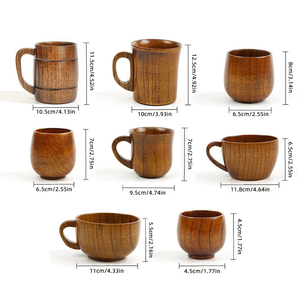 Чашки из массива дерева в японском стиле для ресторанов