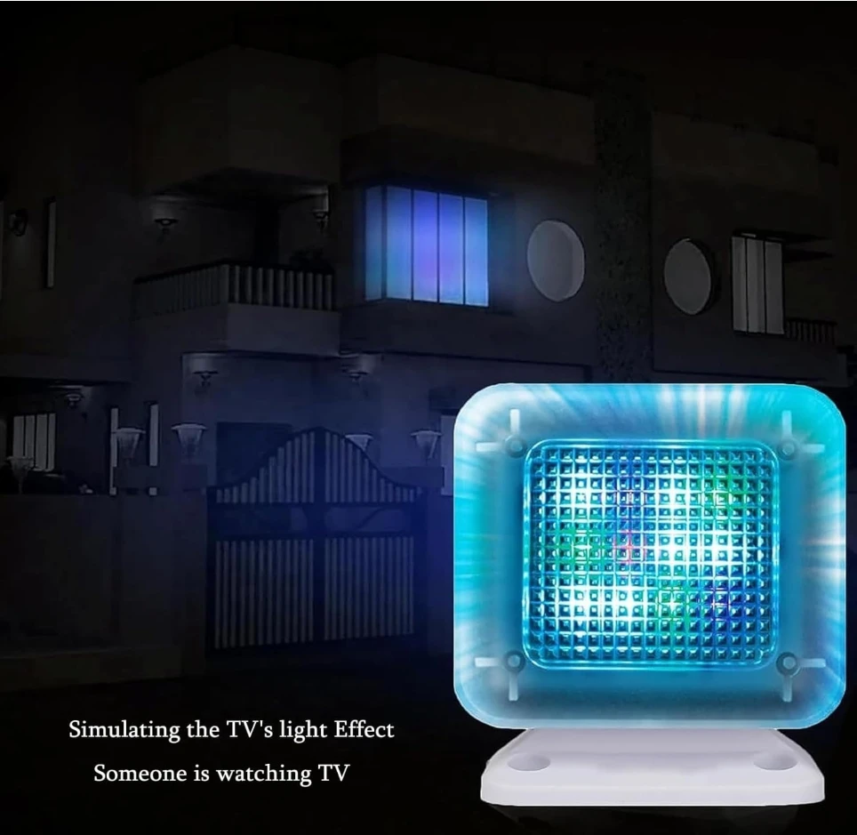 Home Security TV Simulator LED Flood Light with Timer Deterrent for Burglars and Crime Prevention