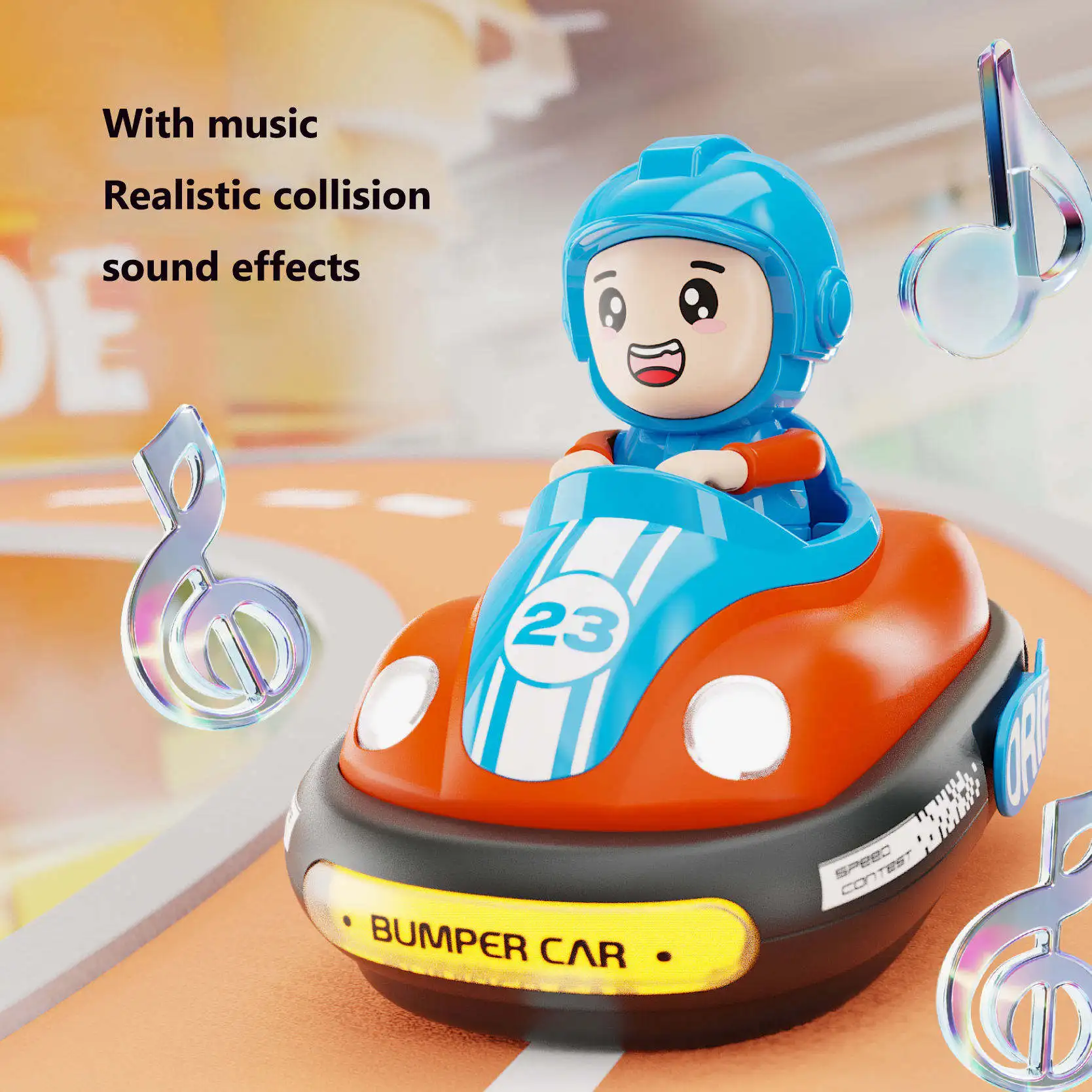 2024 Newest Fun Game 2 Player Rc Bumper Cars Kids Vehicle Toys Battle Bumper Remote Control Car Toy With Light for Children Gift