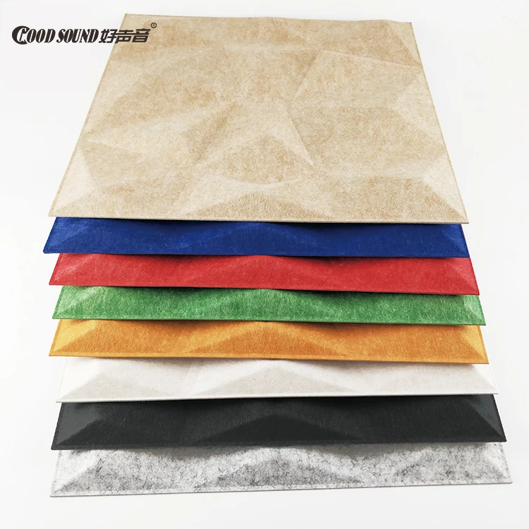 GoodSound 100% Polyester Fiber Triangles Acustic Board Cinema Acoustic System 9mm 3D Sound Proof Material Wall Panels