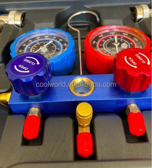 R134a Auto Ac Refrigeration Manifold Gauge Set Hvac With Quick Coupler