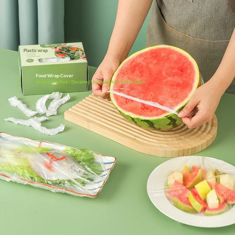 Disposable Food-grade PE Heat Resistant (-60 140) Fresh-Keeping Film Cover Elastic Mouth for Household Refrigerator Bowl