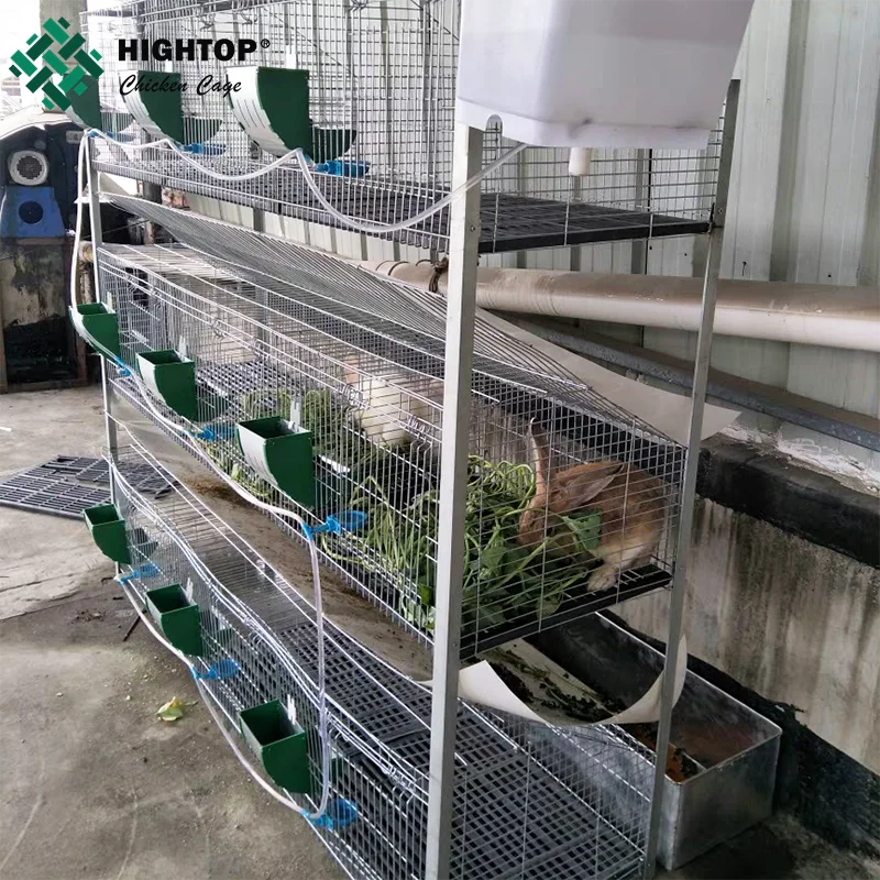 Three Layer Nine Position 2X2 Galvanized Welded Wire Mesh Rabbit Cage With Pull Out Tray