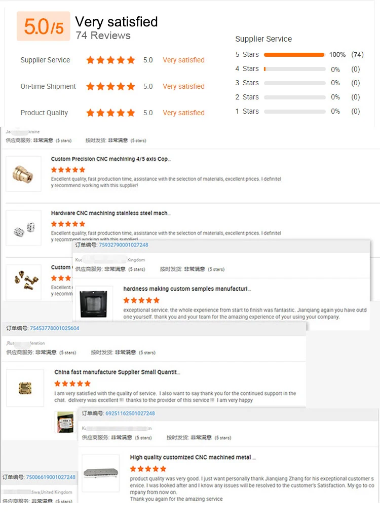 Precision CNC Turning Milling Parts with 100% Inspection ±0.002~±0.005mm Tolerance and Min Ra 0.1~3.2 Surface Finish