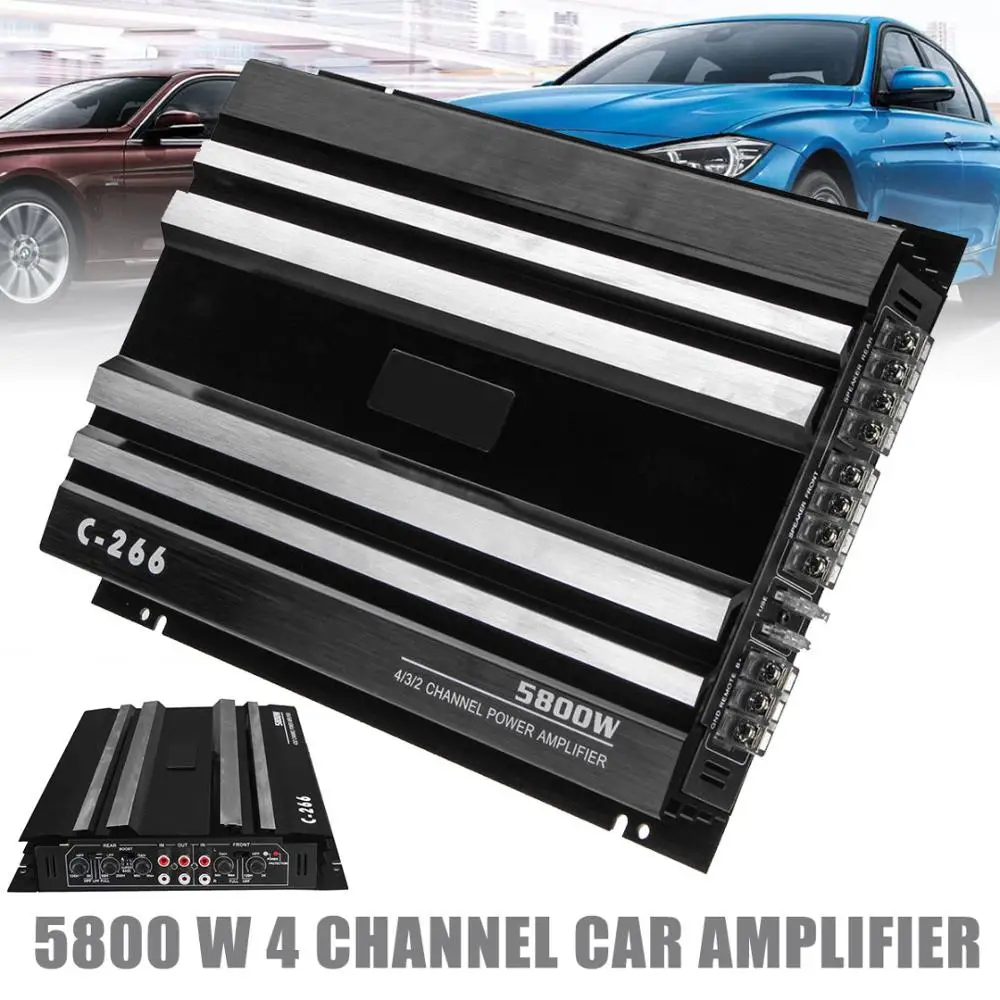 
5800 Watt Car Audio Power Amplifier 4 Channel 12V Car Amplifer Audio for Cars Subwoofer 
