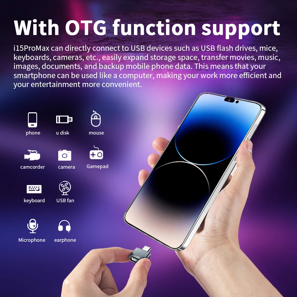 Original 12 Clone i15 Pro Max Celular Android Smartphone 5g i 512gb 256gb Mobile Phone for Apple iPhone 15 Pro Max