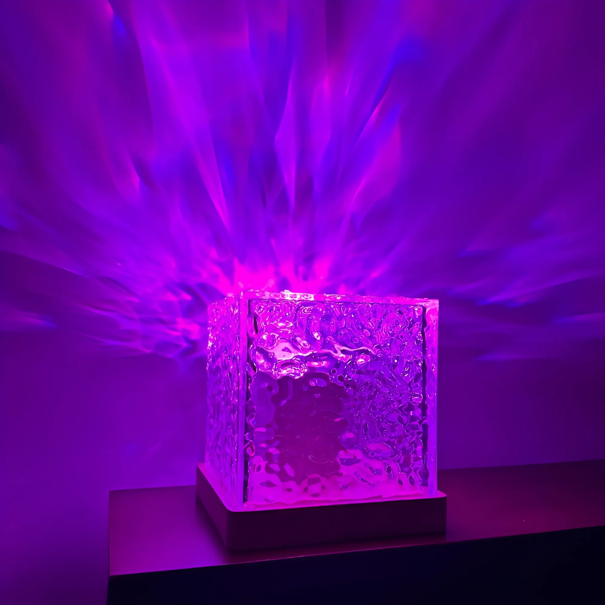 Dynamic Mode Rotating Water Ripple 16 Color Changing Crystal Projector Remote Control Atmosphere Space Night Light Table Lamp