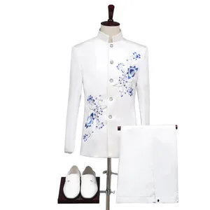 New Men'S Porcelain Zhongshan Dress Young Host Suit Suit Stage Chorus Performance Dress
