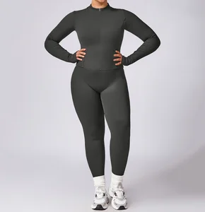 Custom logo Plus Size Activewear Women XL-5XL Sports Jackets Yoga Set Fitness Wear Plus Size Gym Sets