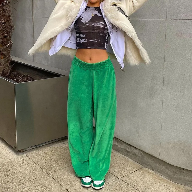 Streetwear Casual Plain Palazzo Pants 