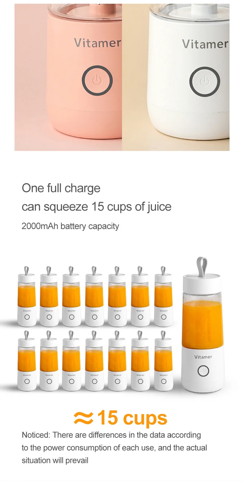 Mixeur blender portable électrique mini usb pour jus de fruit_voghion.com