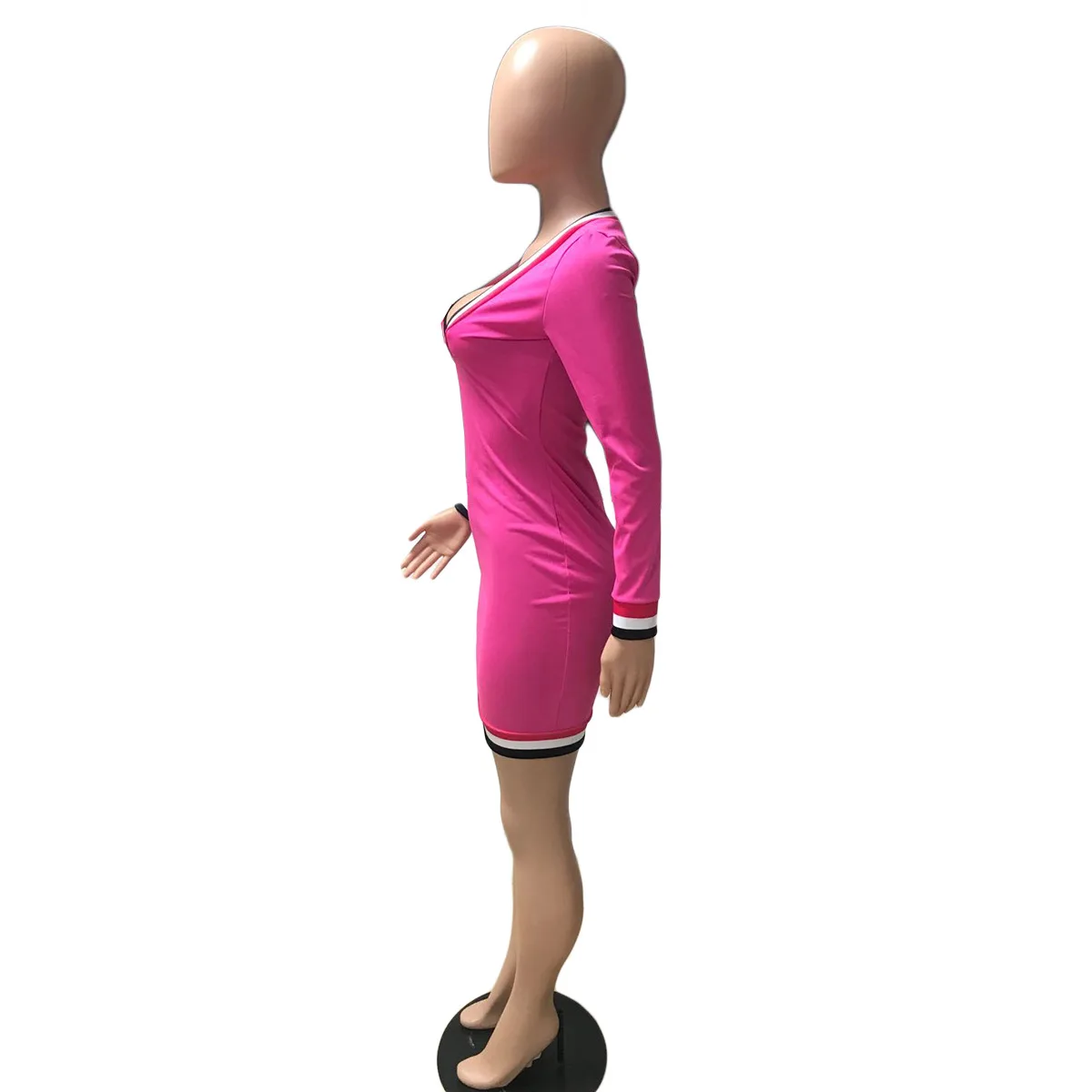 V Vestido De Mujer De Moda Talla Grande Con Cuello En O Sóli V Vestido De Mujer De Moda Talla Grande Con Cuello En O Sóli