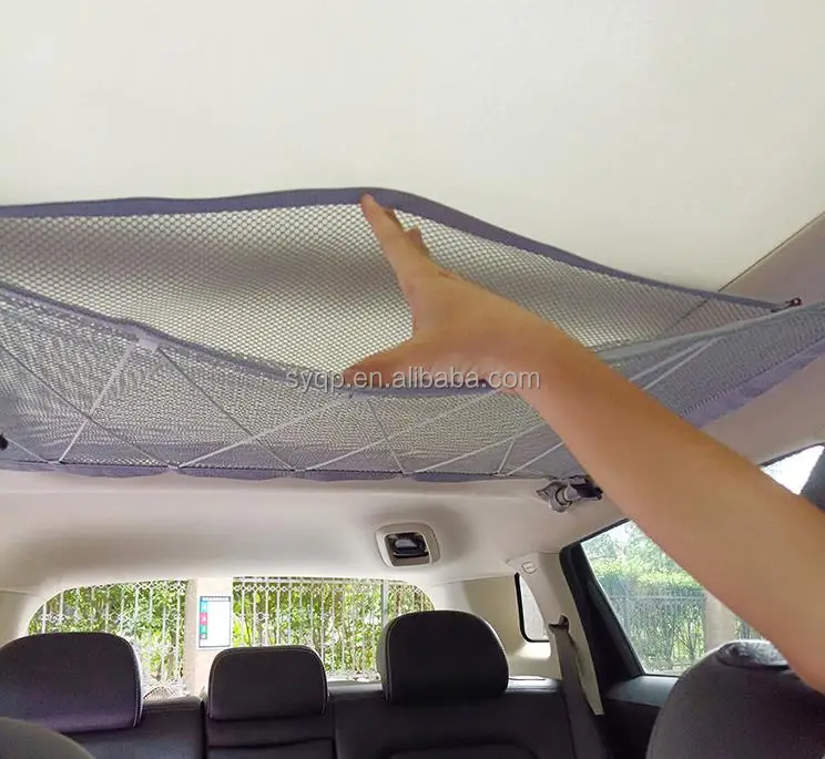voiture plafond stockage net voiture toit stockage maille sac intérieur  cargo universel netbag réglable sundries outil de stockage