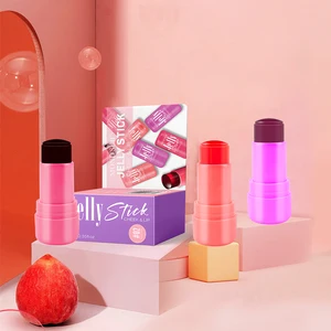 Custom Logo Cooling Water Jelly Tint Blush Stick Multi-Use Makeup Cheek Blush Eyeshadow Lip Stain Hydrating Jelly Lip Blush Wand