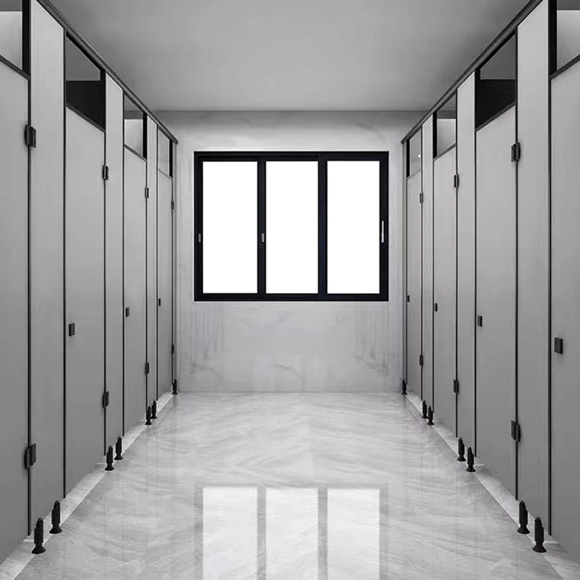 Cartmay Particle Board Public Toilet Cubicle Partition Aluminum Profiles Wood Toilet Partition