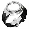 boîtier en diamant bracelet en silicone noir