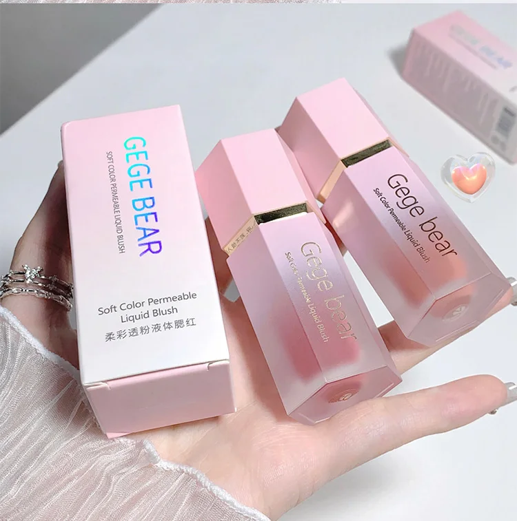 Gege Bear Soft Color Liquid Blush High Gloss Translucent Nude Makeup ...