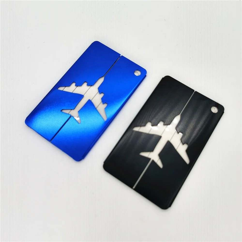 Прямая Заводская поставка логотип на заказ дорожные бирки с узором в виде самолета анодированные цветные для багажа