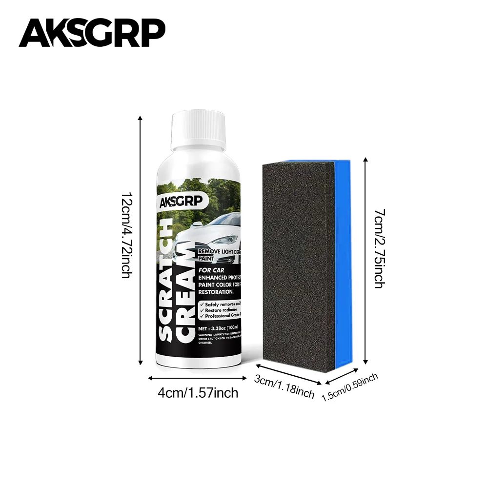 AKSGRP汽车刮痕霜抛光魔术去除膏刮痕擦痕汽车油漆刮痕蜡汽车油漆修补车
