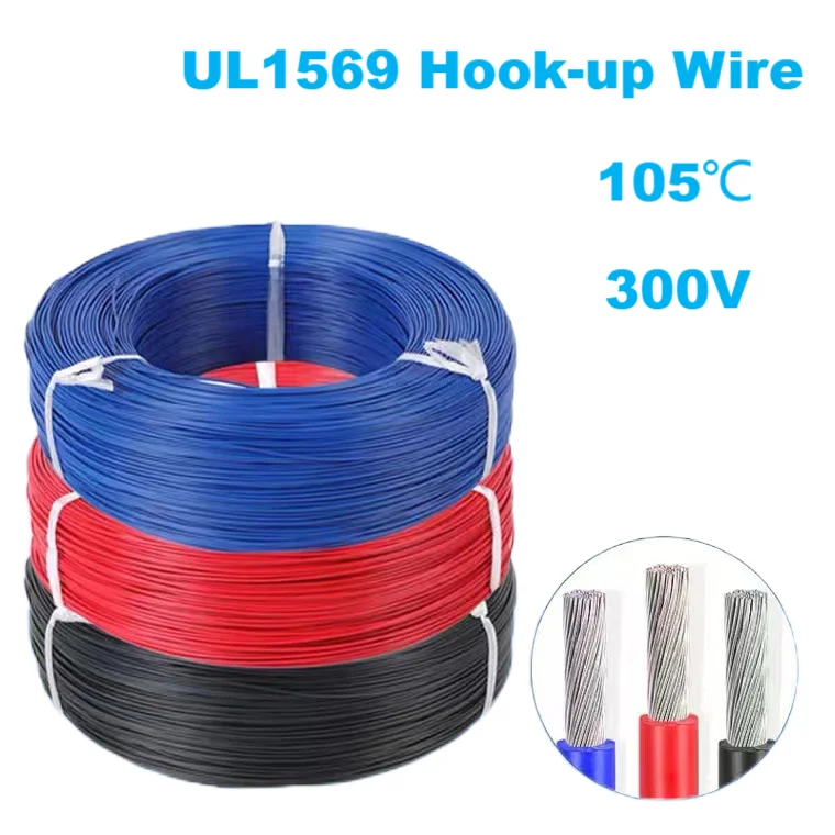UL1569 Stranded Insulated Electronic Wire PVC 30/28/26/24/22/20/18/16 AWG 105C 300V Hook-up for Household Appliances