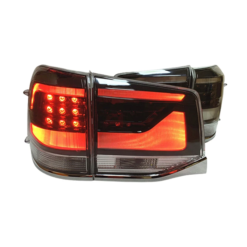 for Toyota Land Cruiser LC200 2016 2017 2019 Car Smoke Black LED Taillight tail lamps