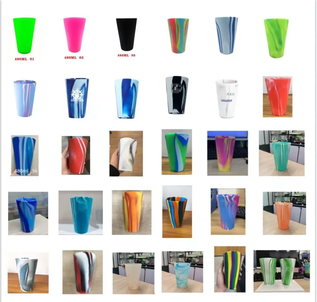 480ml Iridescent Silicone Cup Portable and Durable Modern Design for Wine Beer and Tea Perfect Saucer supplier
