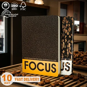 Small Batch Customized Logo A5 Coffee Grounds Planners Cork Hard Cover Diary Colorful Journal Wholesale Fashion Design Notebooks