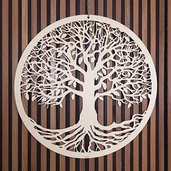Sacred Geometry Wall Art Yoga Decor Wooden Art Symbol Meditation Spiritual Decor Tree of Life Wall Decor
