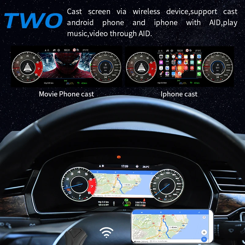 Digital Dashboard Panel Virtual Instrument Cluster CockPit for Volkswagen VW Golf 7 R Golf7 MK7 GTi Passat B8 CC LCD Speedometer