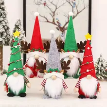 Nicro Christmas Faceless Doll Adorable Holiday Ornaments Gift Plush Gnome Swedish Handmade Plush Red Green Christmas Gnome