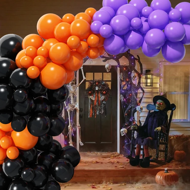 96pcs orange purple black party decorations