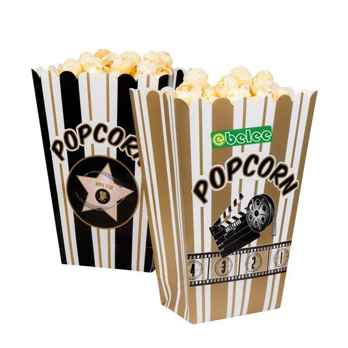 Movie Theatre Style 46 OZ Kraft Paper Popcorn Box Disposable Family Popcorn Container for Party