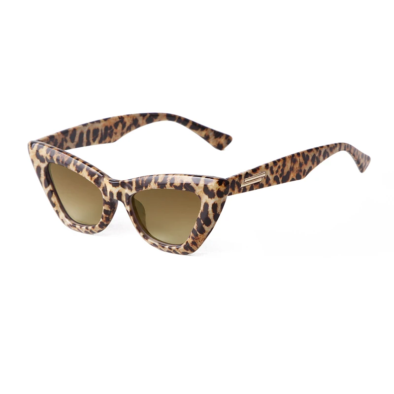 ADE WU STY2268 Leopard Print Glasses Trendy Cat Eye Eyewear