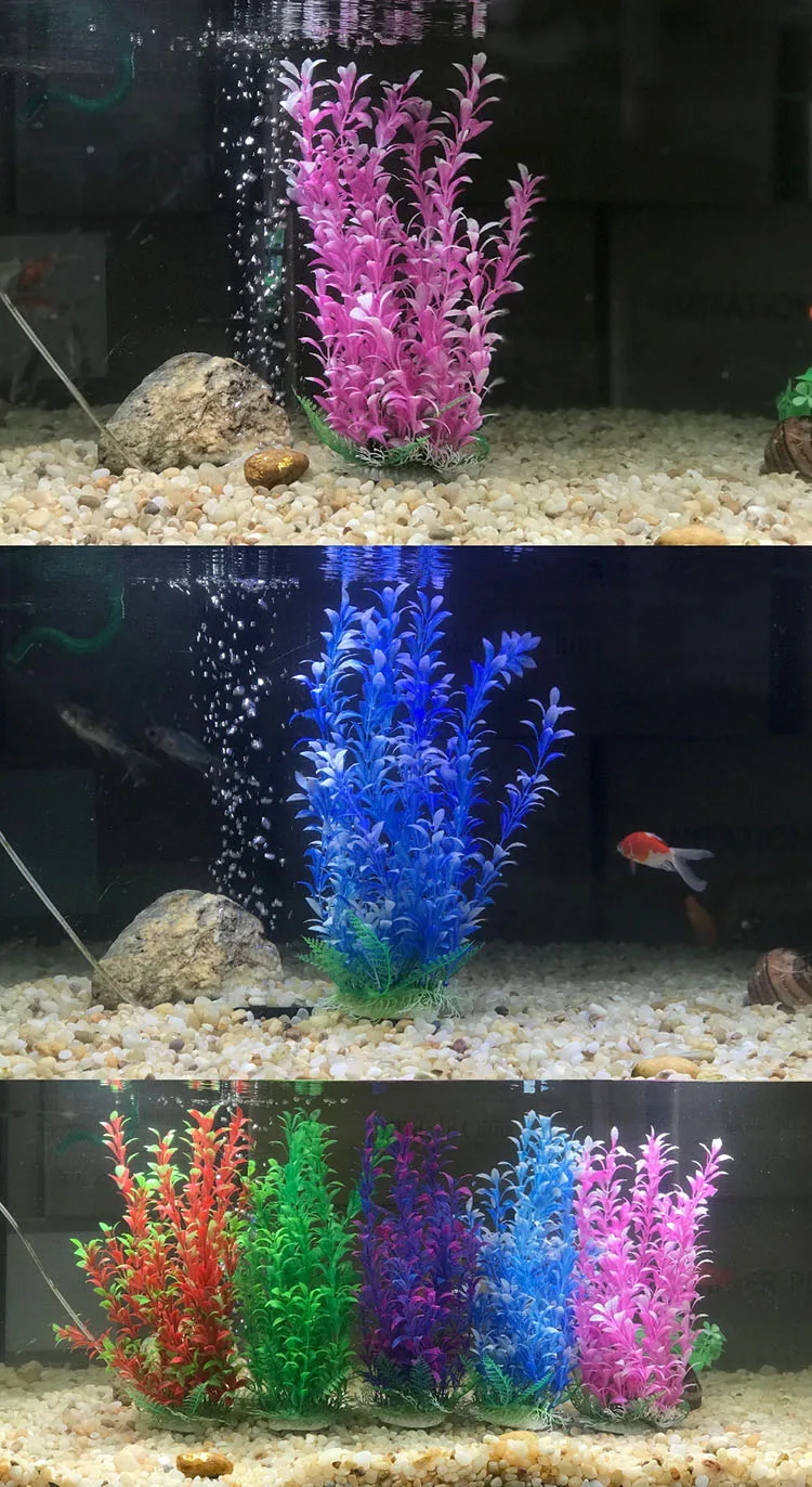 Artificial Plant Decoration Plastic Simulation Aquascaping Tool Aquarium Fish Tank Underwater Aquatic Plants