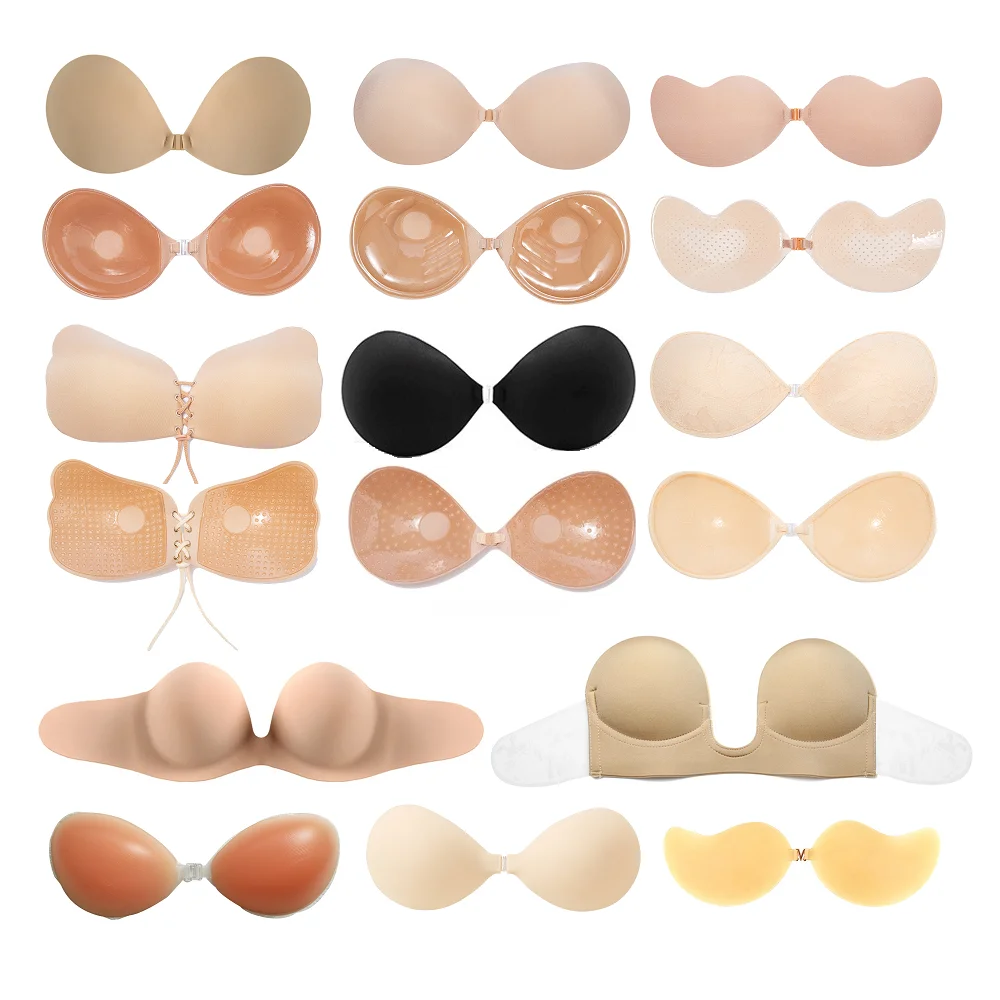 Magic Wing Strapless Bra Silicone Push-up Breathable Strapless Backless Self -Adhesive Sticky Invisible Bra
