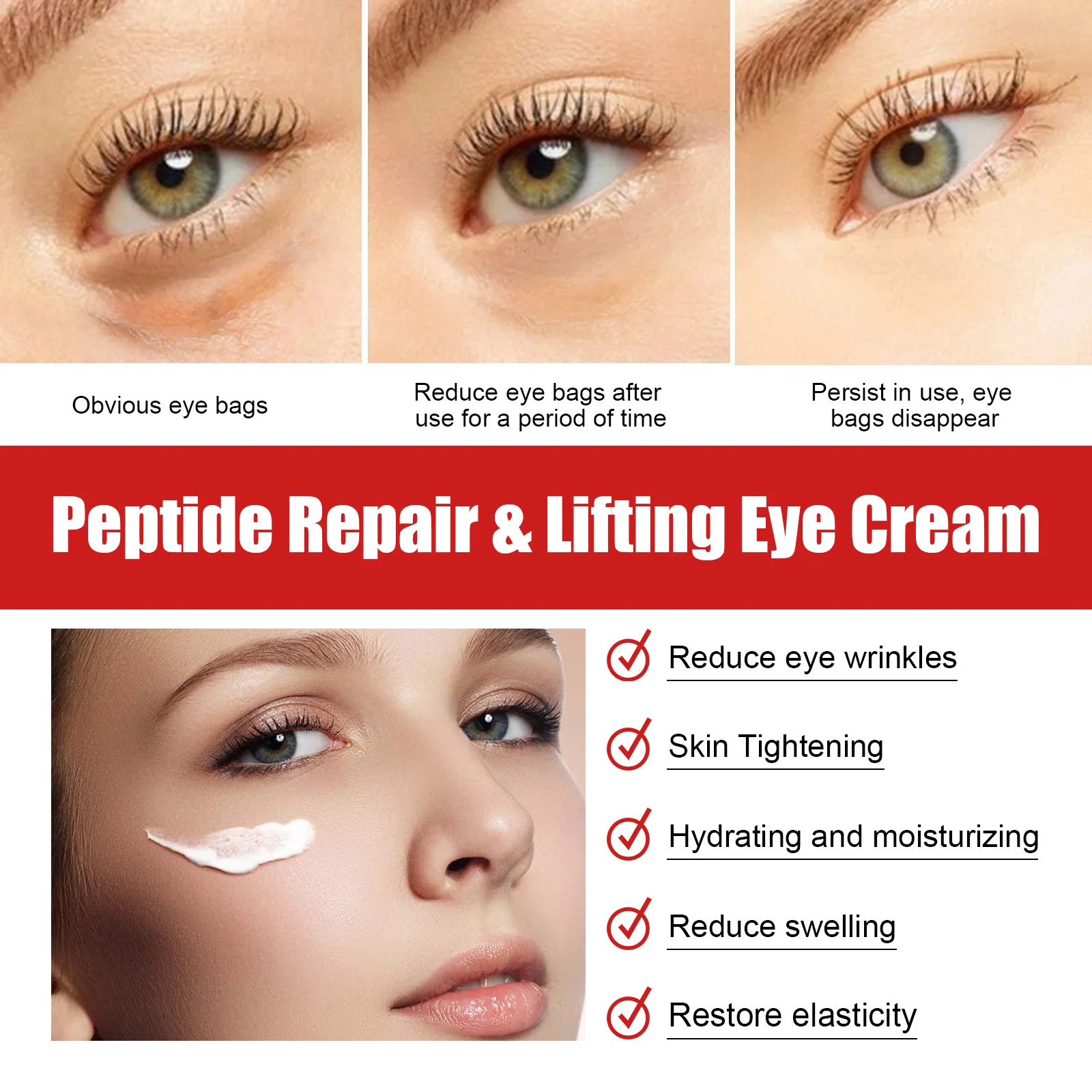 Oem Peptide Anti Wrinkle Eye Cream For Dark Circles And Puffiness Under