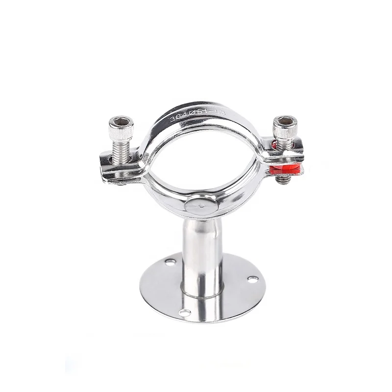 Keda Pipe Support with Base Plate Stainless Steel 304 Round Pipe Clamp Used to Secure the Pipe