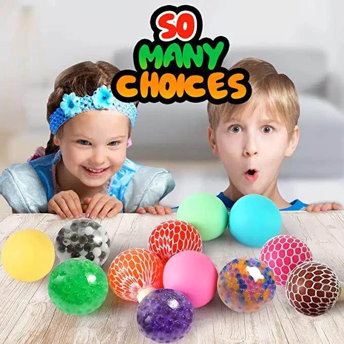 6 Pieces DNA Stress Balls Fidget Toys Rainbow Color Stress Ball Sensory Toys Hand Exercise Tool for Adult Teen to Relieve Stress Anxiety 