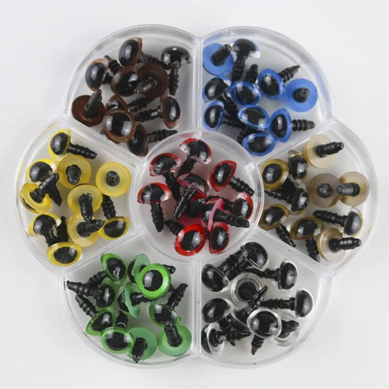 70pcs 10mm 5 Colors Plastic Safety Eyes Washer For Teddy Bear Doll Making 