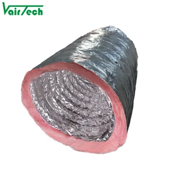 R6 R8 Flexible Duct Hvac Aluminum Foil Fiberglass Insulated Flexible ...