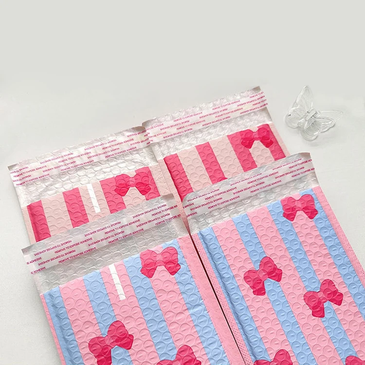 Factory Customized Printed Recyclable Biodegradable Poly Air Pink Plastic Padded Envelope Bubble Mailer Wrap Mailing Bag factory