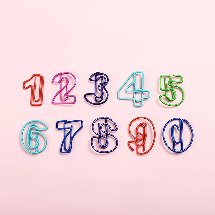 Colorful Number Shapes Clip Cheap Stationery Yes Shape Paper Clips